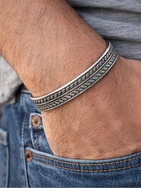 Adjustable Stainless Steel Engraved Cuff Bracelet
